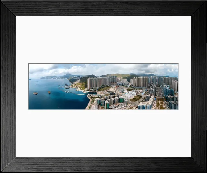 Framed Print : Aerial view panorama of Hong Kong and Kowloon City Framed Print : Aerial view panorama of Hong Kong and Kowloon City