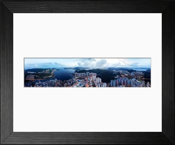 Framed Print : Aerial view panorama of Hong Kong and Kowloon City Framed Print : Aerial view panorama of Hong Kong and Kowloon City