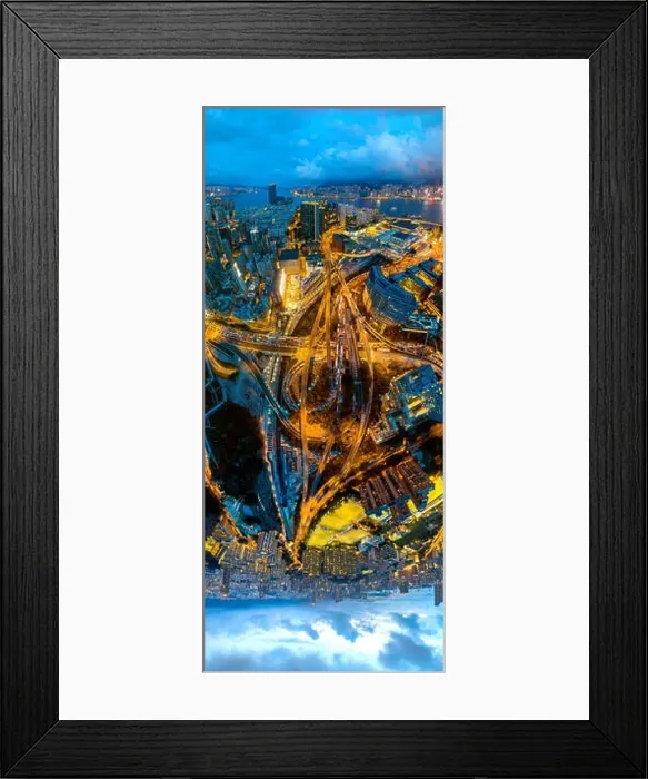 Framed Print : Aerial view panorama of Hong Kong and Kowloon City Framed Print : Aerial view panorama of Hong Kong and Kowloon City