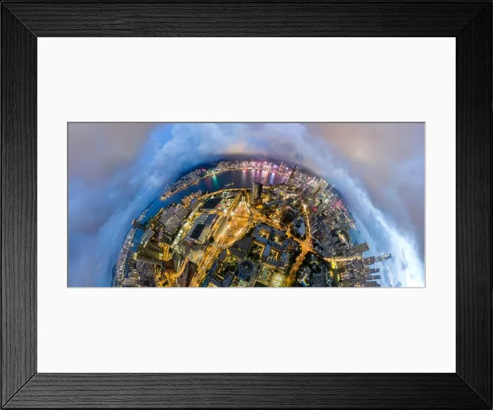 Framed Print : Aerial view panorama of Hong Kong and Kowloon City Framed Print : Aerial view panorama of Hong Kong and Kowloon City