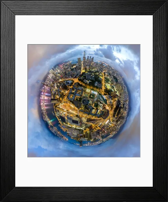 Framed Print : Aerial view panorama of Hong Kong and Kowloon City Framed Print : Aerial view panorama of Hong Kong and Kowloon City