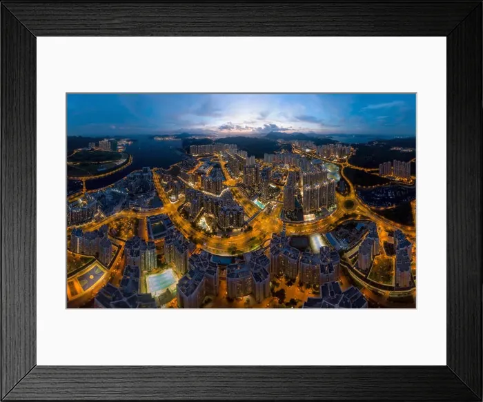 Framed Print : Aerial view panorama of Hong Kong and Kowloon City Framed Print : Aerial view panorama of Hong Kong and Kowloon City
