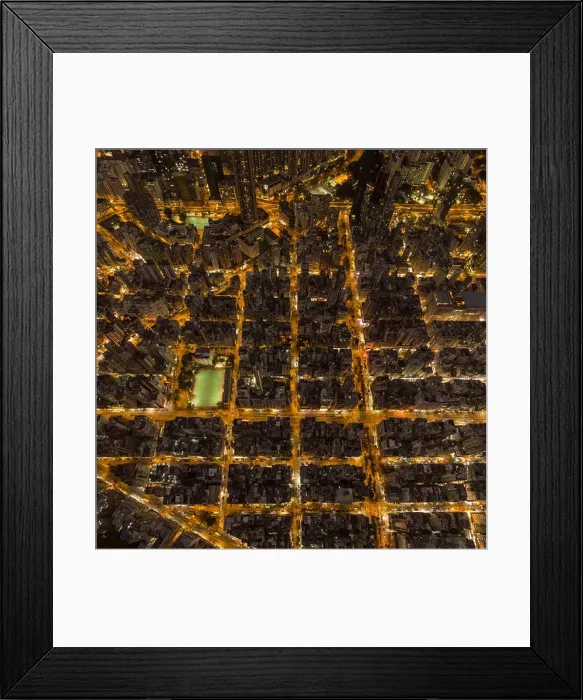 Framed Print : Aerial view panorama of Hong Kong and Kowloon City Framed Print : Aerial view panorama of Hong Kong and Kowloon City