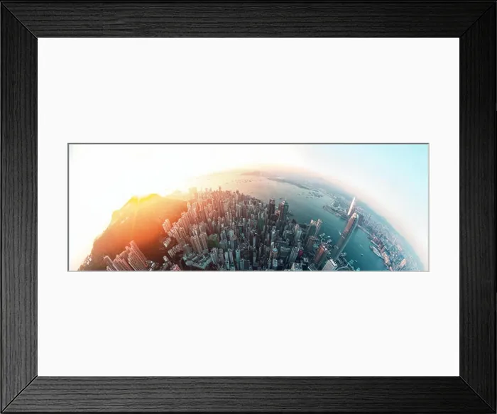 Framed Print : Aerial view panorama of Hong Kong and Kowloon City Framed Print : Aerial view panorama of Hong Kong and Kowloon City