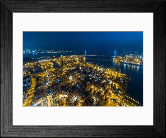 Framed Print : Aerial view panorama of Hong Kong and Kowloon City