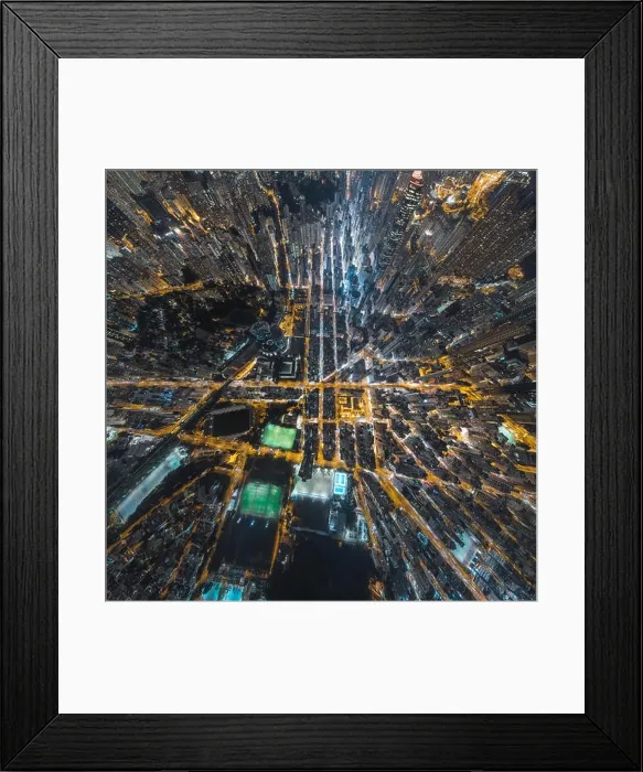 Framed Print : Aerial view panorama of Hong Kong and Kowloon City Framed Print : Aerial view panorama of Hong Kong and Kowloon City