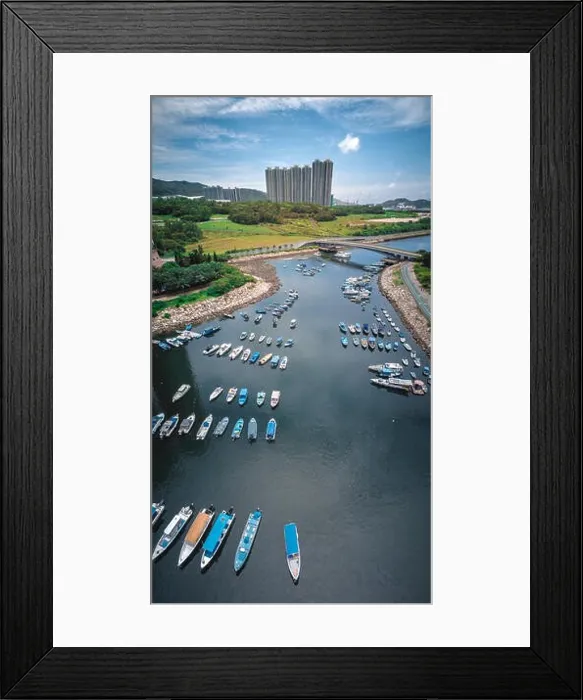 Framed Print : Aerial view panorama of Hong Kong and Kowloon City Framed Print : Aerial view panorama of Hong Kong and Kowloon City