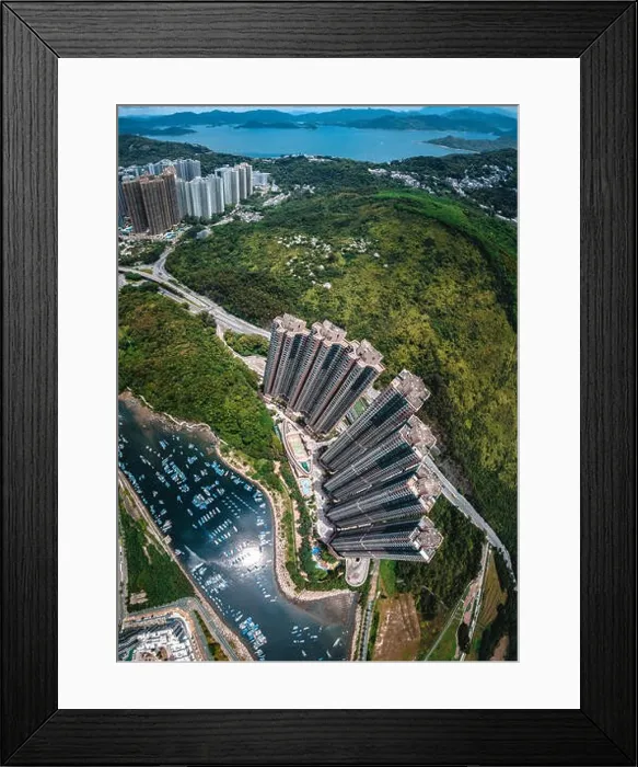 Framed Print : Aerial view panorama of Hong Kong and Kowloon City Framed Print : Aerial view panorama of Hong Kong and Kowloon City