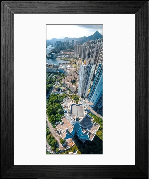 Framed Print : Aerial view panorama of Hong Kong and Kowloon City Framed Print : Aerial view panorama of Hong Kong and Kowloon City