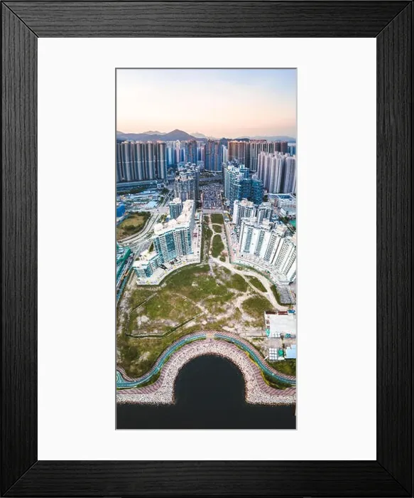 Framed Print : Aerial view panorama of Hong Kong and Kowloon City Framed Print : Aerial view panorama of Hong Kong and Kowloon City