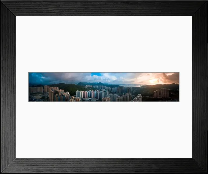 Framed Print : Aerial view panorama of Hong Kong and Kowloon City Framed Print : Aerial view panorama of Hong Kong and Kowloon City