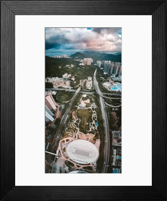Framed Print : Aerial view panorama of Hong Kong and Kowloon City Framed Print : Aerial view panorama of Hong Kong and Kowloon City