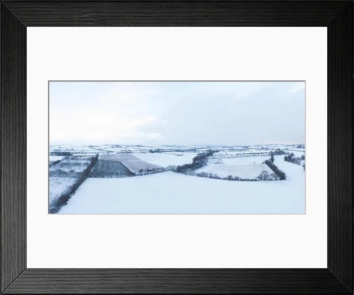 Framed Print : Aerial view of snowy landscape Framed Print : Aerial view of snowy landscape