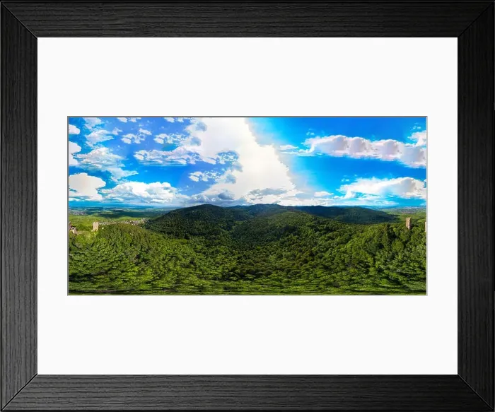 Framed Print : 360-degree spherical panoramic view of Three Castles, Alsace, France Framed Print : 360-degree spherical panoramic view of Three Castles, Alsace, France