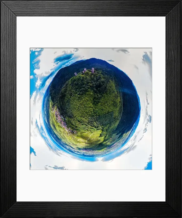 Framed Print : Spherical little planet view of Three Castles near Colmar, Alsace, France Framed Print : Spherical little planet view of Three Castles near Colmar, Alsace, France