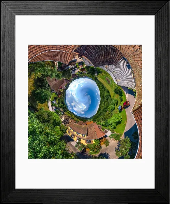 Framed Print : Spherical little planet view of little village Breitenbach in Alsace, France Framed Print : Spherical little planet view of little village Breitenbach in Alsace, France