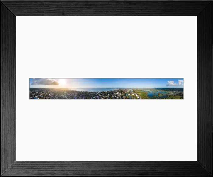 Framed Print : Drone panorama of La Baule Escoublac with seaside, beach and salt marshes Framed Print : Drone panorama of La Baule Escoublac with seaside, beach and salt marshes