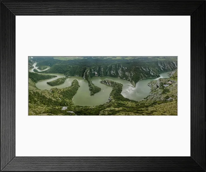 Framed Print : The Uvac Gorge in southern Serbia is especially known for entrenched meanders in a 100 m (330 ft) deep canyon Framed Print : The Uvac Gorge in southern Serbia is especially known for entrenched meanders in a 100 m (330 ft) deep canyon