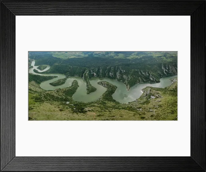 Framed Print : The Uvac Gorge in southern Serbia is especially known for entrenched meanders in a 100 m (330 ft) deep canyon Framed Print : The Uvac Gorge in southern Serbia is especially known for entrenched meanders in a 100 m (330 ft) deep canyon