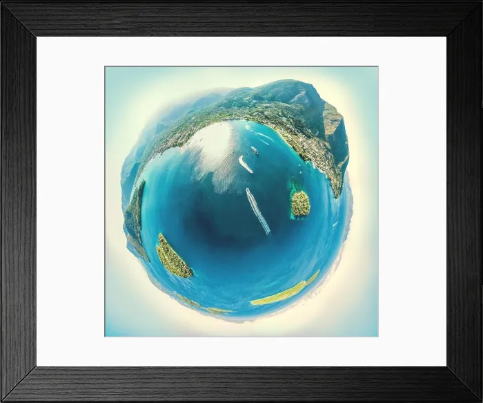 Framed Print : Spherical panorama of a little planet with mountains Framed Print : Spherical panorama of a little planet with mountains