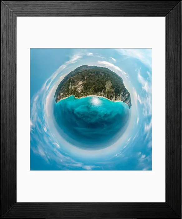 Framed Print : Spherical panorama of a little planet with mountains Framed Print : Spherical panorama of a little planet with mountains