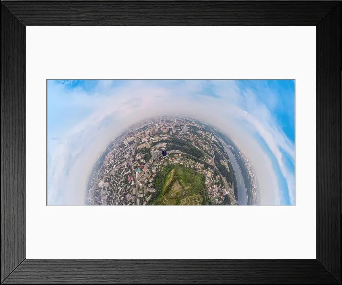 Framed Print : Panorama of 180 degrees of the National Botanical Garden in Kiev. Aerial view Framed Print : Panorama of 180 degrees of the National Botanical Garden in Kiev. Aerial view