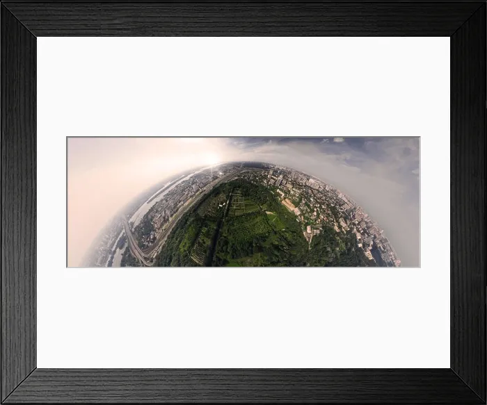 Framed Print : Panorama of 180 degrees of the National Botanical Garden in Kiev. Aerial view Framed Print : Panorama of 180 degrees of the National Botanical Garden in Kiev. Aerial view