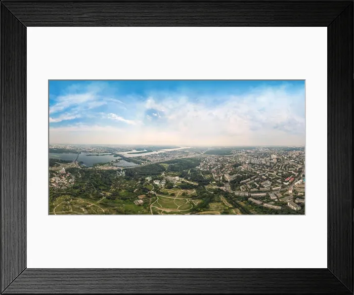 Framed Print : Panorama of 360 degrees of the National Botanical Garden in Kiev. Aerial view Framed Print : Panorama of 360 degrees of the National Botanical Garden in Kiev. Aerial view