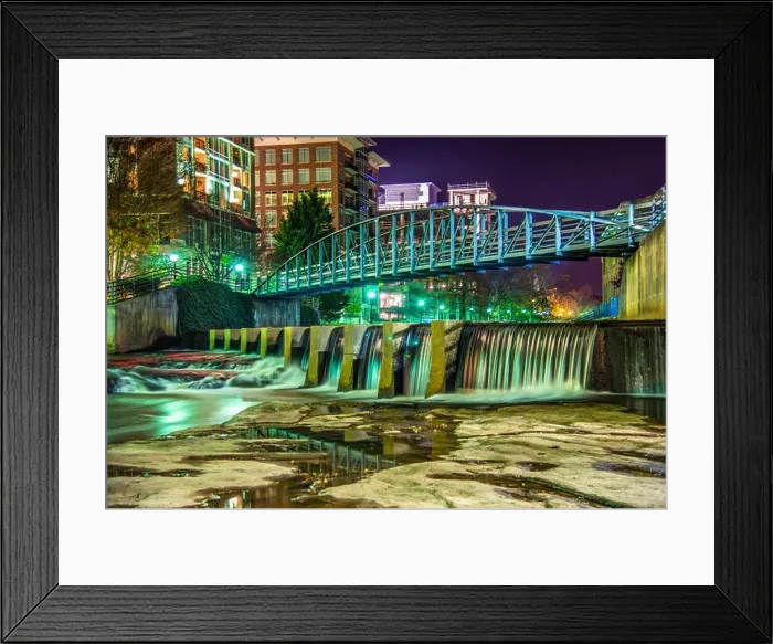 Framed Print : Reedy River and River Place in Downtown Greenville South Carolina SC Framed Print : Reedy River and River Place in Downtown Greenville South Carolina SC