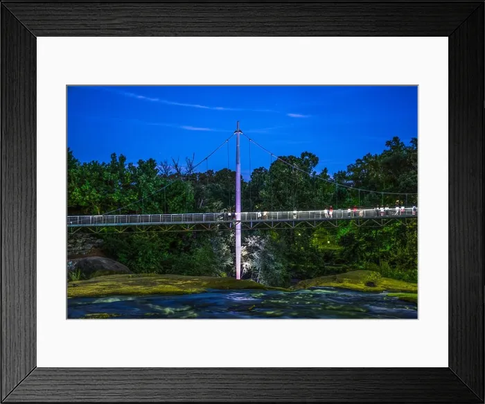 Framed Print : Falls Park Liberty Bridge in Downtown Greenville, South Carolina, SC, USA Framed Print : Falls Park Liberty Bridge in Downtown Greenville, South Carolina, SC, USA