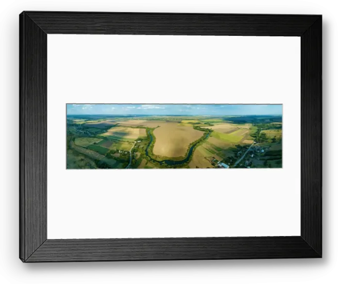 Framed Print : Countryside view from the air Top view of the river, Aerial view of the forest.Landscape of nature outside the city Framed Print : Countryside view from the air Top view of the river, Aerial view of the forest.Landscape of nature outside the city