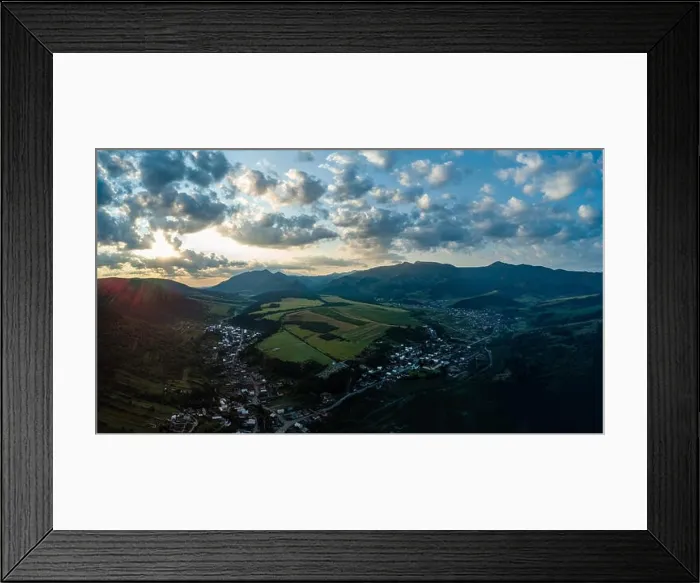 Framed Print : drone image. aerial view of rural mountain area in Slovakia Framed Print : drone image. aerial view of rural mountain area in Slovakia
