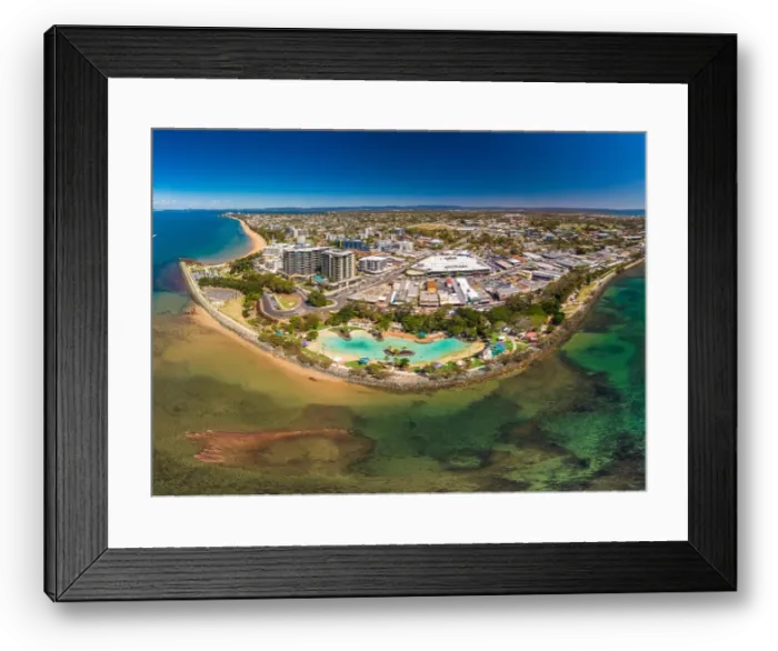 Framed Print : Aerial drone view of Settlement Cove Lagoon, Redcliffe, Brisbane, Australia Framed Print : Aerial drone view of Settlement Cove Lagoon, Redcliffe, Brisbane, Australia