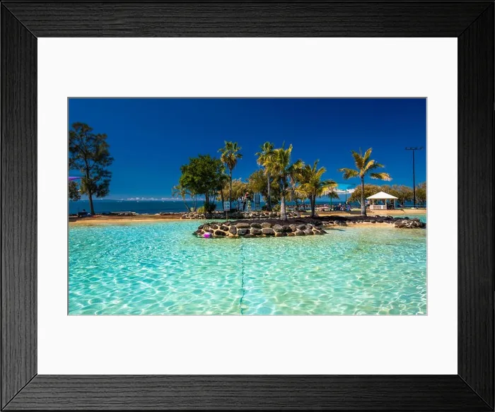 Framed Print : Brisbane, AUS - Sept 09, 2018: Settlement Cove Lagoon on the beach on sunny day, Redcliffe, Brisbane, Australia Framed Print : Brisbane, AUS - Sept 09, 2018: Settlement Cove Lagoon on the beach on sunny day, Redcliffe, Brisbane, Australia