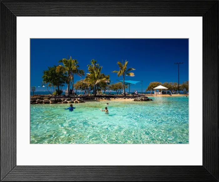 Framed Print : Brisbane, AUS - Sept 09, 2018: Settlement Cove Lagoon on the beach on sunny day, Redcliffe, Brisbane, Australia Framed Print : Brisbane, AUS - Sept 09, 2018: Settlement Cove Lagoon on the beach on sunny day, Redcliffe, Brisbane, Australia