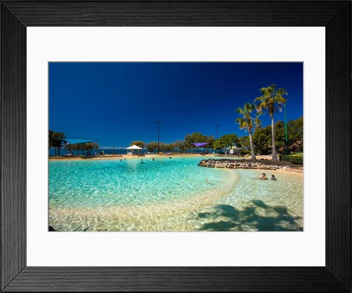 Framed Print : Brisbane, AUS - Sept 09, 2018: Settlement Cove Lagoon on the beach on sunny day, Redcliffe, Brisbane, Australia Framed Print : Brisbane, AUS - Sept 09, 2018: Settlement Cove Lagoon on the beach on sunny day, Redcliffe, Brisbane, Australia