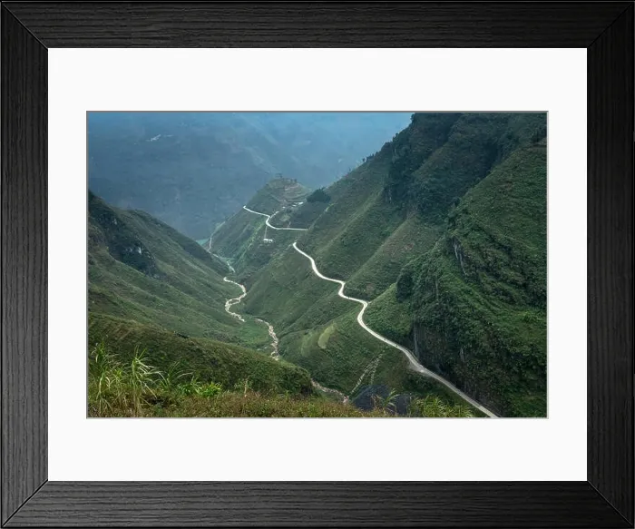 Framed Print : The road on the high mountain in the province Ha Giang, Vietnam Framed Print : The road on the high mountain in the province Ha Giang, Vietnam