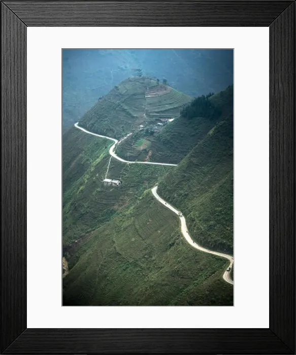 Framed Print : The road on the high mountain in the province Ha Giang, Vietnam Framed Print : The road on the high mountain in the province Ha Giang, Vietnam