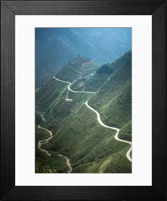 Framed Print : The road on the high mountain in the province Ha Giang, Vietnam Framed Print : The road on the high mountain in the province Ha Giang, Vietnam
