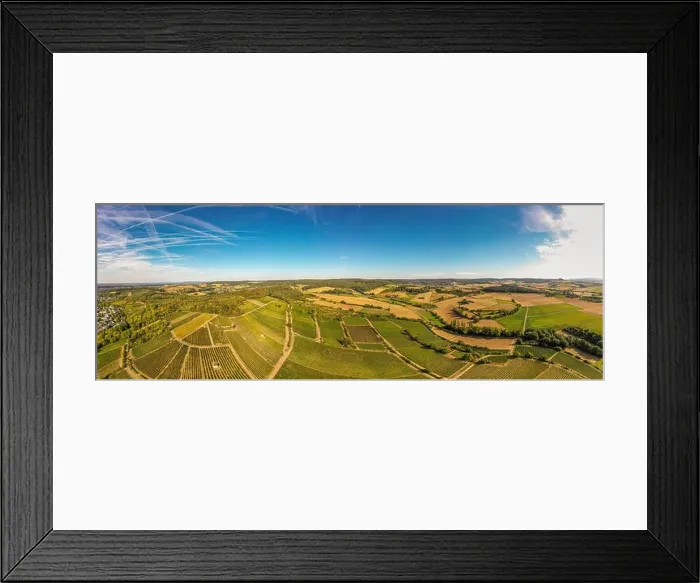 Framed Print : Panorama: Vineyard view from above. Aerial view Framed Print : Panorama: Vineyard view from above. Aerial view