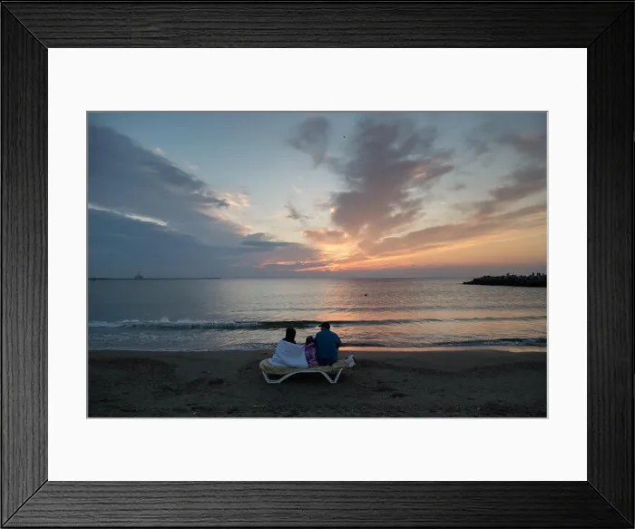 Framed Print : Aerial view above the Black Sea, Romania