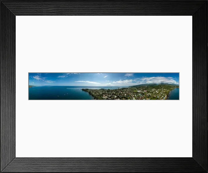 Framed Print : Tahiti island french polynesia lagoon aerial view panorama landscape Framed Print : Tahiti island french polynesia lagoon aerial view panorama landscape