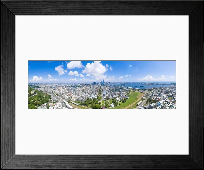 Framed Print : Aerial view of kaohsiung city and harbor. Taiwan Framed Print : Aerial view of kaohsiung city and harbor. Taiwan