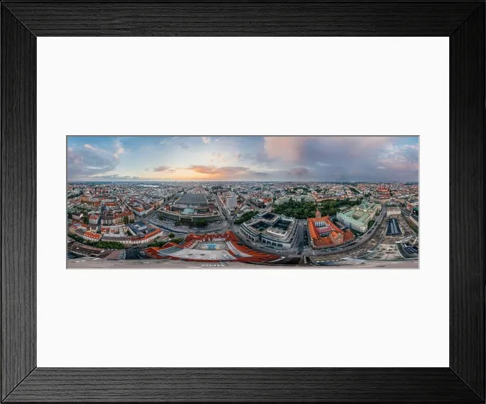 Framed Print : Munich city air drone 360 vr virtual reality panorama Framed Print : Munich city air drone 360 vr virtual reality panorama