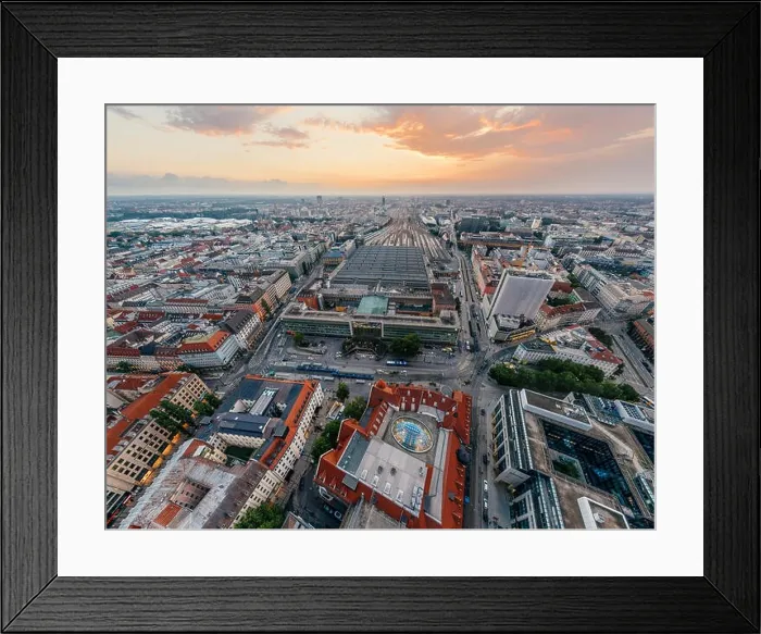 Framed Print : Munich city air drone 360 vr virtual reality panorama Framed Print : Munich city air drone 360 vr virtual reality panorama