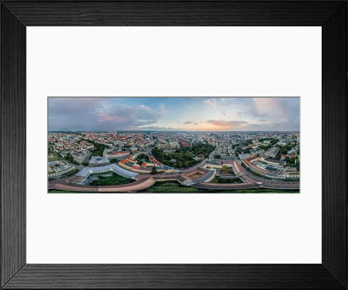 Framed Print : Munich city air drone 360 vr virtual reality panorama Framed Print : Munich city air drone 360 vr virtual reality panorama