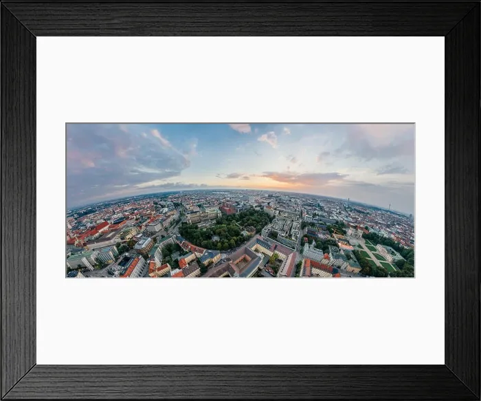Framed Print : Munich city air drone 360 vr virtual reality panorama Framed Print : Munich city air drone 360 vr virtual reality panorama