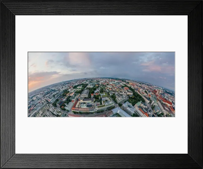 Framed Print : Munich city air drone 360 vr virtual reality panorama Framed Print : Munich city air drone 360 vr virtual reality panorama
