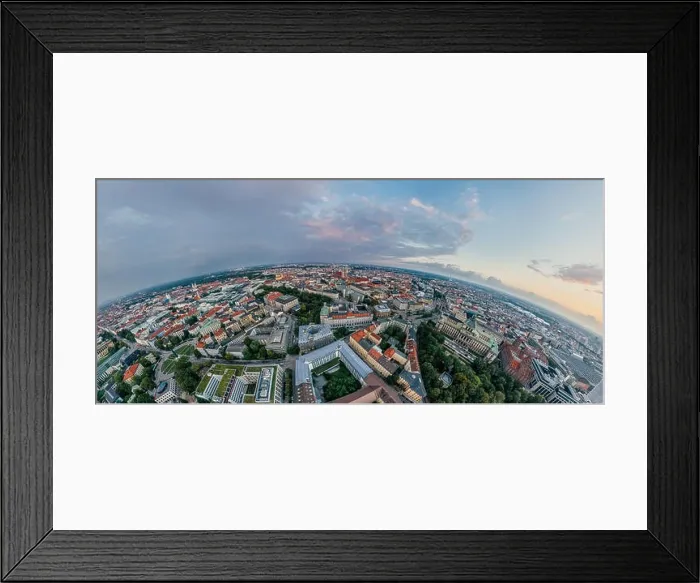 Framed Print : Munich city air drone 360 vr virtual reality panorama Framed Print : Munich city air drone 360 vr virtual reality panorama