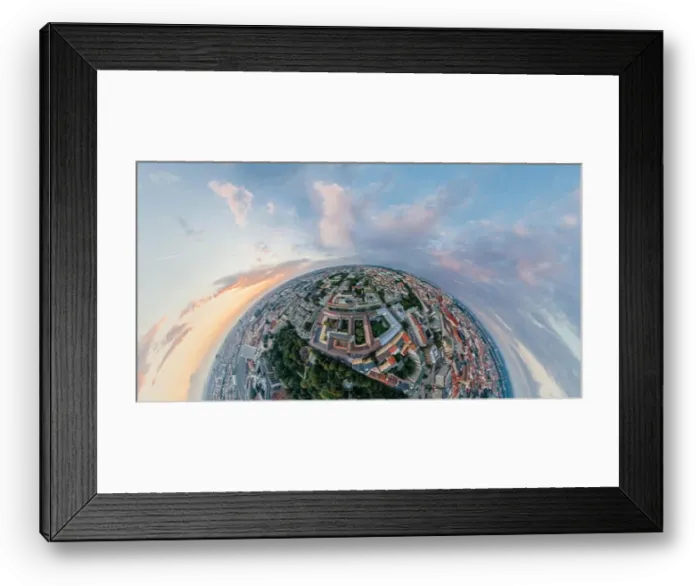 Framed Print : Munich city air drone 360 vr virtual reality panorama Framed Print : Munich city air drone 360 vr virtual reality panorama